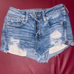 American eagle shorts with cute crochet pockets